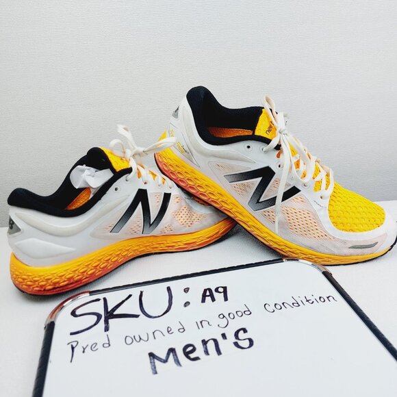 New Balance Men\'s White Yellow Fresh Foam Zante v2 Athletic Running Shoes Sz 10 main image 5